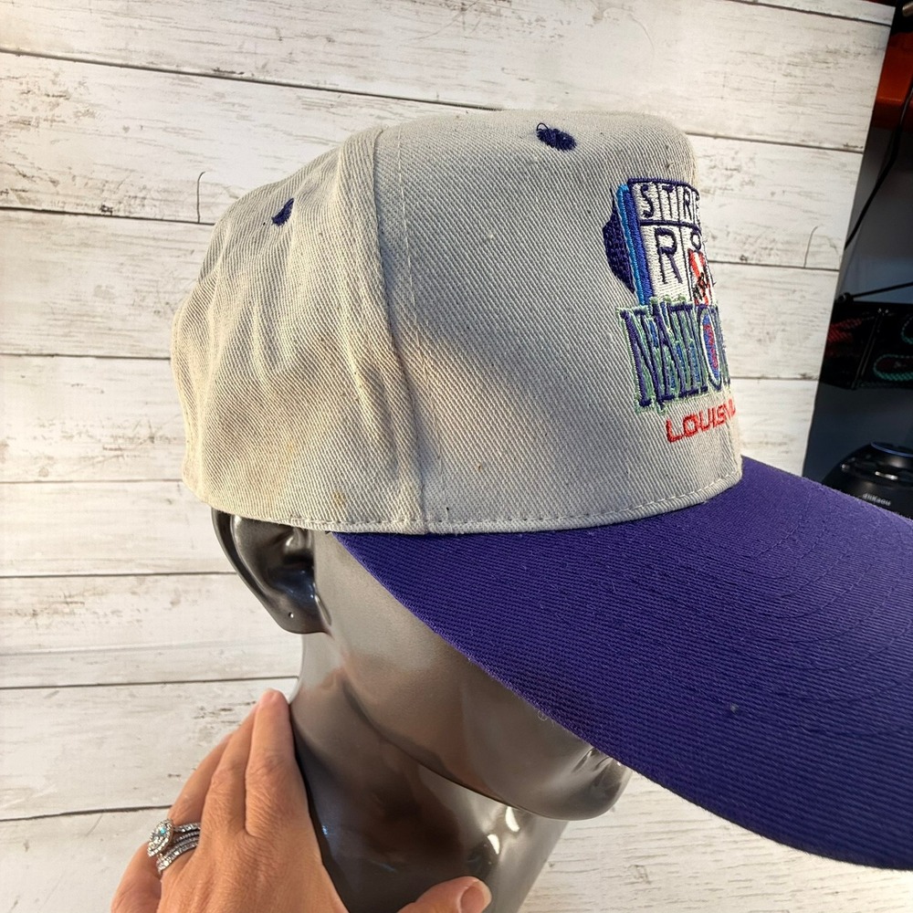 Vintage 1998 NSRA Street Rod Nationals Louisville Hat Snapback Tan Purple KC